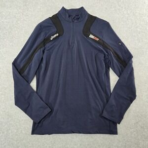 RARE Asics  1/4 Zip Utah Wrestling Jacket Athletic Performance Mens Medium USA